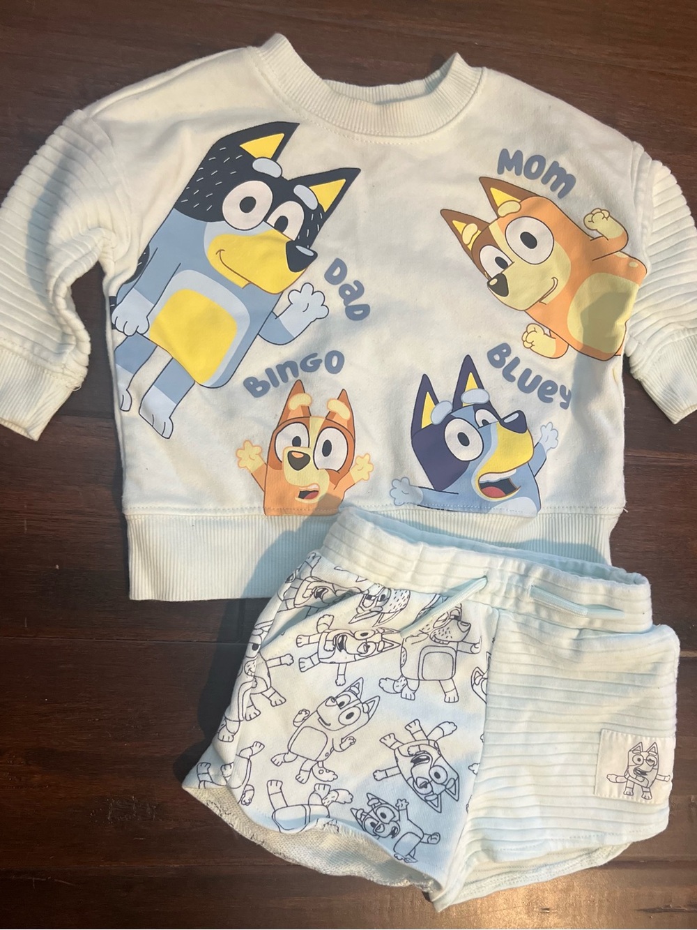 Bluey Toddler Two-Piece White and Light Blue Play Set